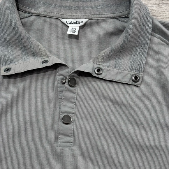Calvin Klein Men’s Light Gray long sleeve button up 100% Cotton Top L - Picture 2 of 7